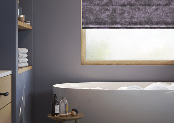 Cyrus Crushed Velvet, Deep Purple - Roman Blind - Image 5